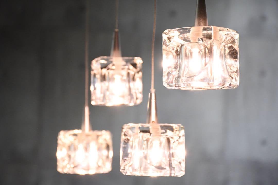 4灯クリアガラスペンダントライト