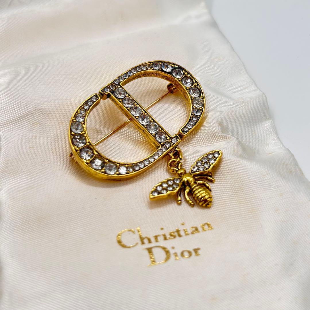 Dior ビジュー付きブローチ 蜂モチーフ　ヴィンテージ