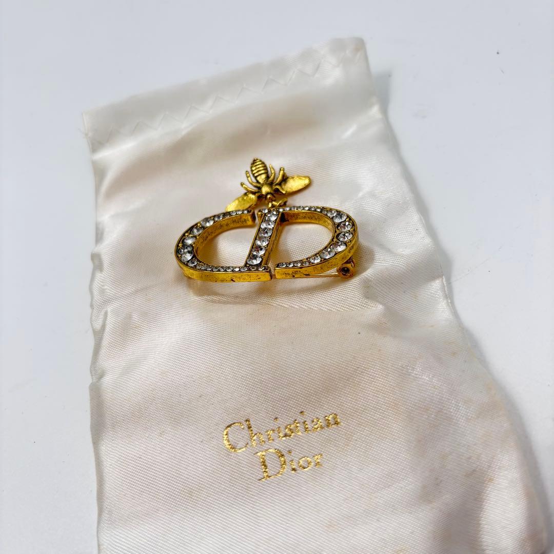 Dior ビジュー付きブローチ 蜂モチーフ　ヴィンテージ