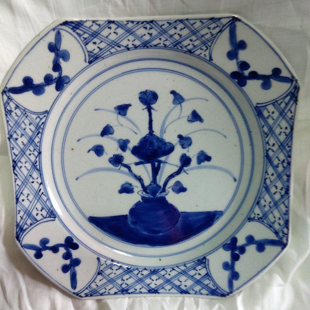 伊万里焼　手描染付皿　2枚