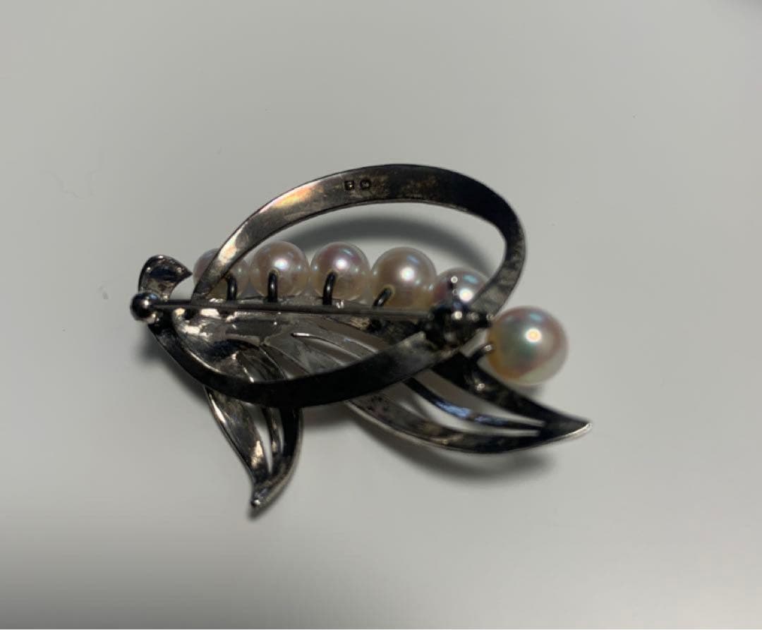 最終値下げ　ヴィンテージ　1960年代　銀座ミキモト　6珠　ブローチ　ケース付き
