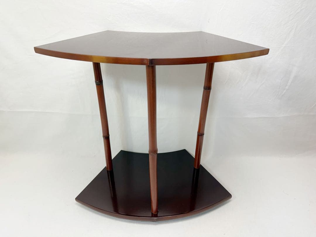 ほぼ未使用 茶道具 靖斎作 而妙斎好写 煤竹柱 扇面棚 元箱