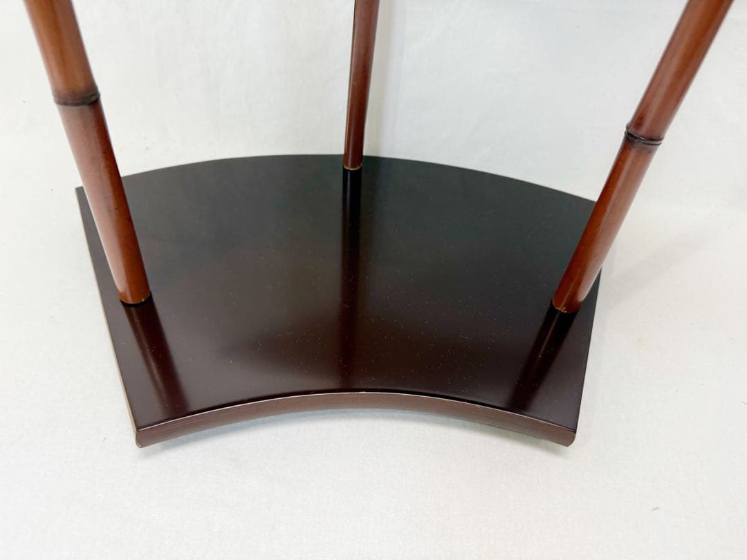 ほぼ未使用 茶道具 靖斎作 而妙斎好写 煤竹柱 扇面棚 元箱