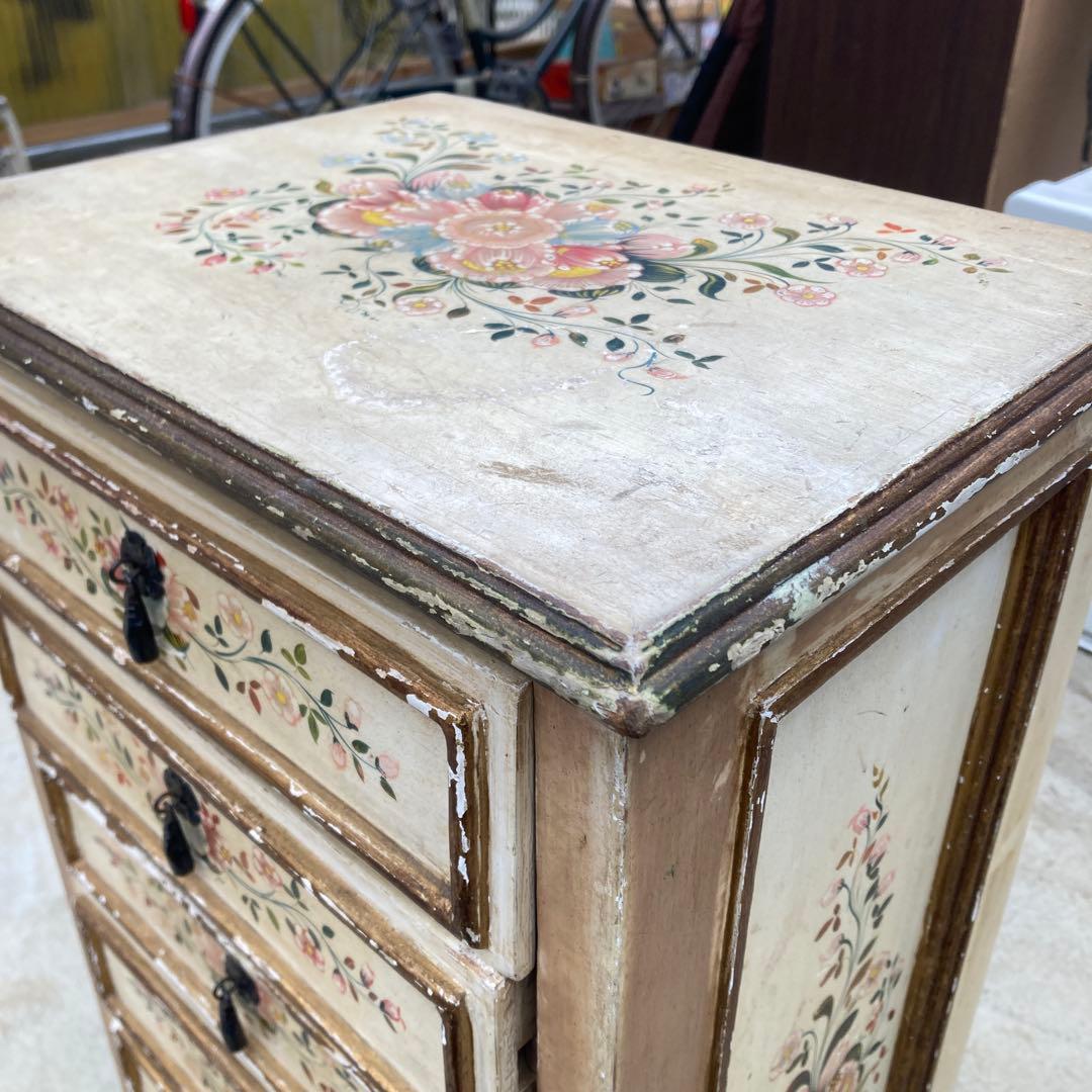 n*2様 西洋 古家具 チェスト 7段 花柄 イタリア製 アンティーク