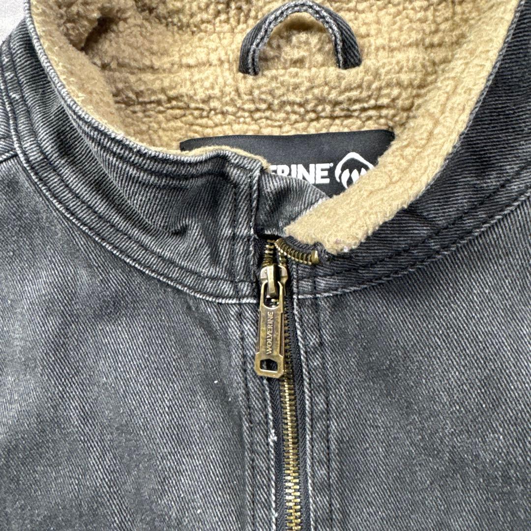 WOLVERINE古着ブラックダックベスト中ボア　S80