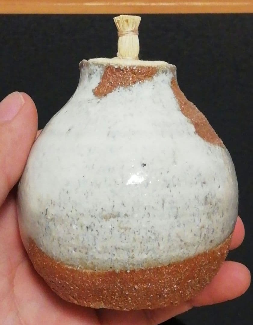 徳澤光則作　唐津焼　斑唐津　振出　共箱　茶道具