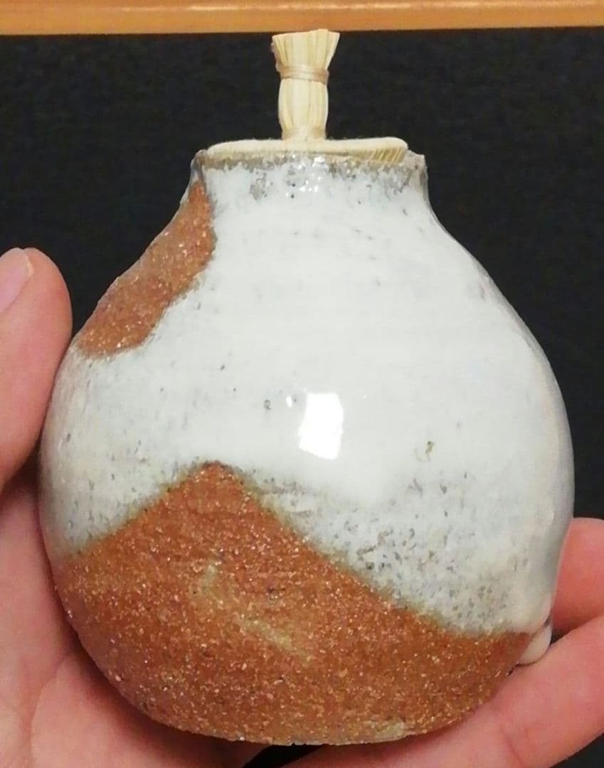 徳澤光則作　唐津焼　斑唐津　振出　共箱　茶道具