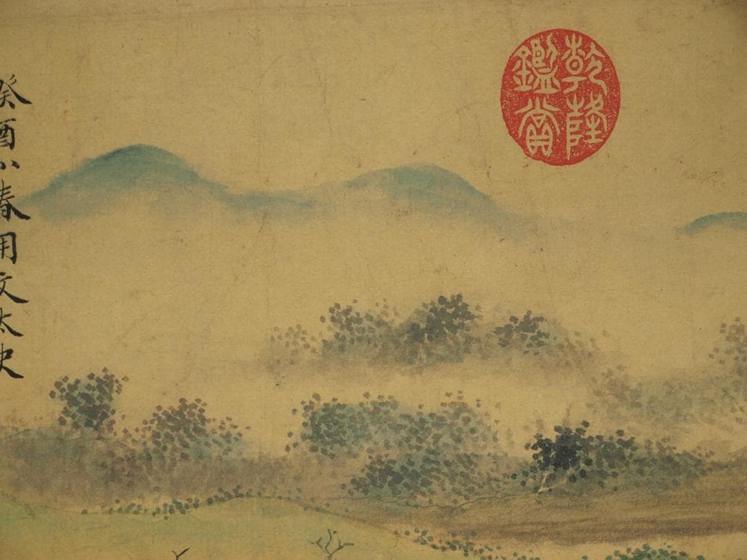 中国掛け軸　明時代作品　携琴訪友図　　肉筆保証　骨董品 BD730A14-2