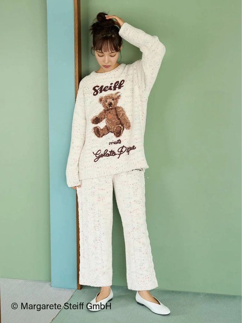 ジェラピケ パウダーネップジャガードプルオーバー ネップアランロングパンツ