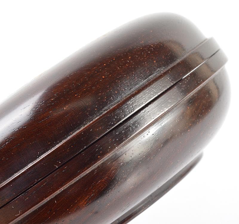 茶道具　荒木省山造　紫檀製　金蒔絵四君子文　香合　共箱　VR4771