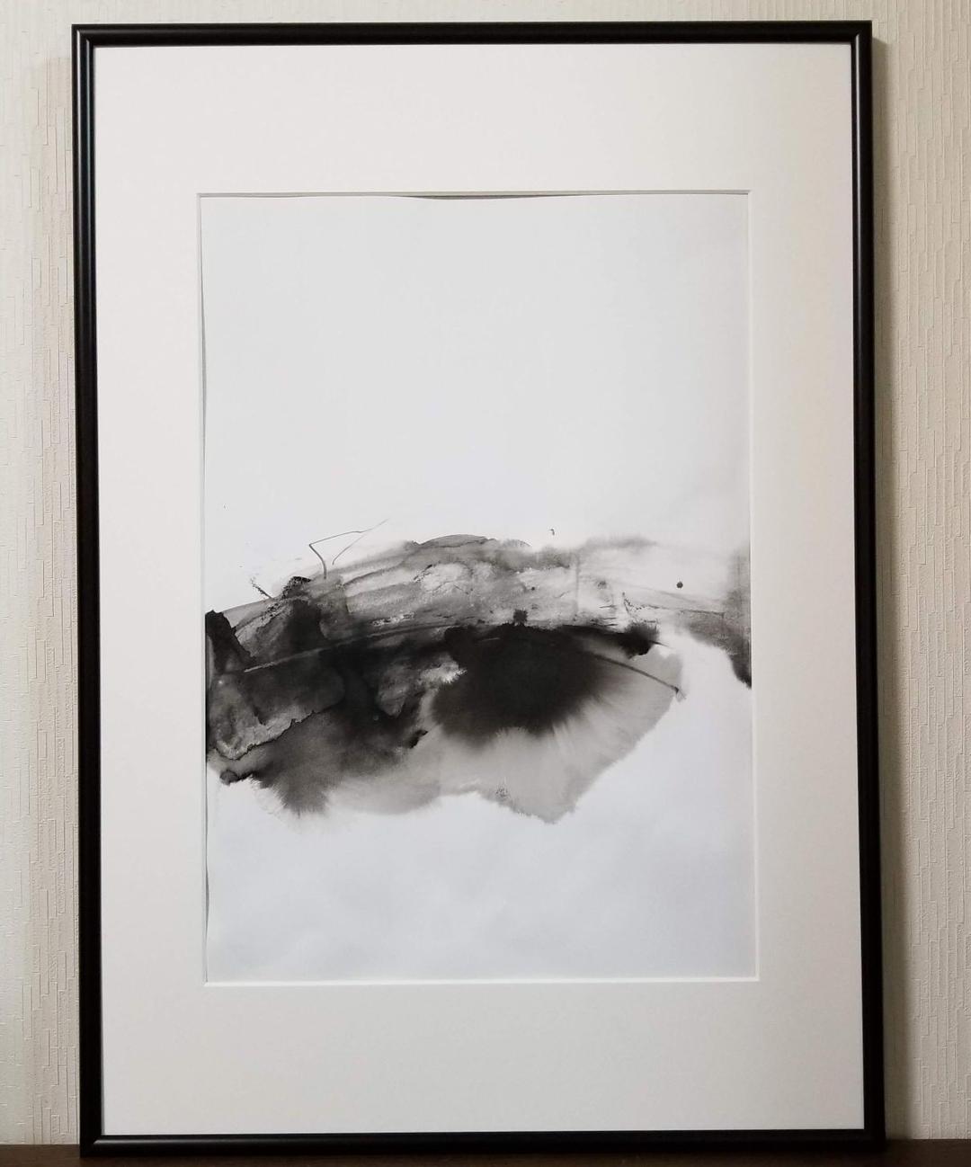 モノクロ絵画　抽象画　アート　B2サイズ　インテリア　モデルルーム
