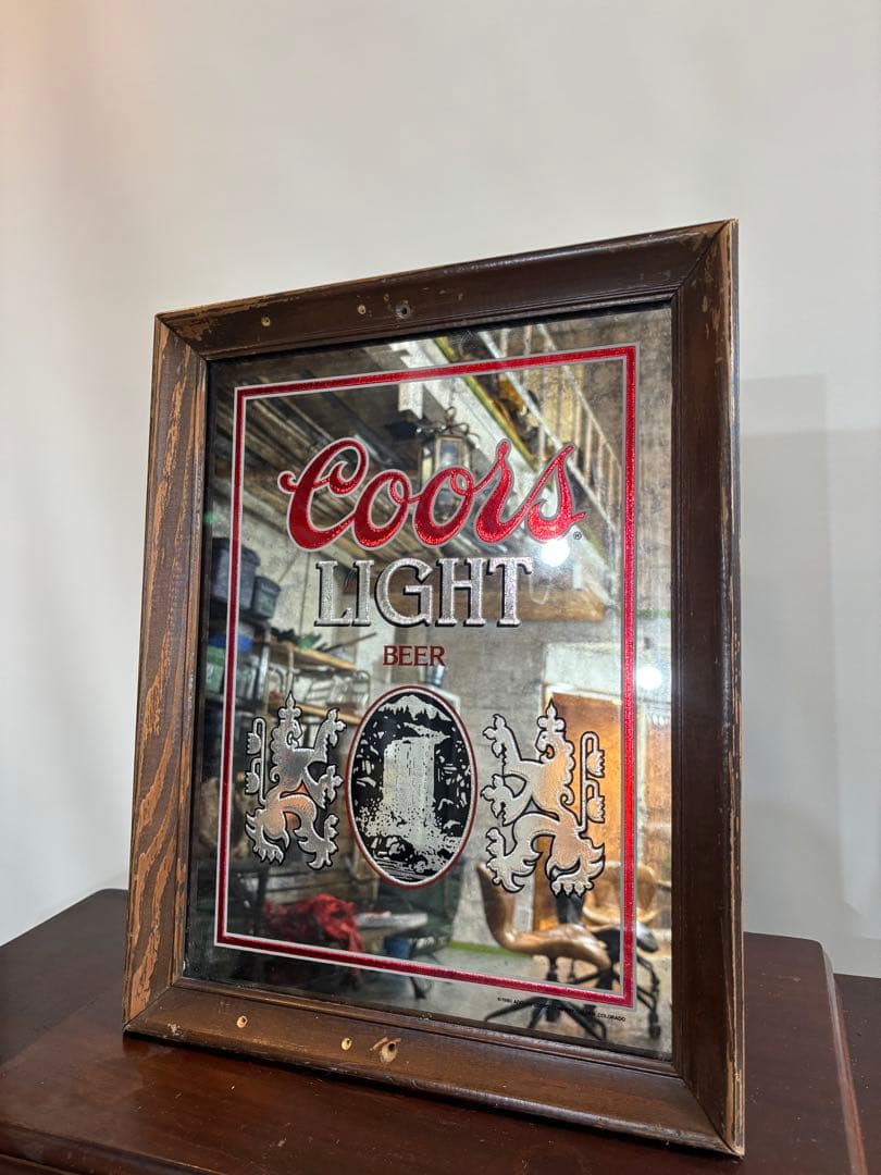 Coors Light クアーズ パブミラー　昭和レトロ　アメリカ雑貨1980年