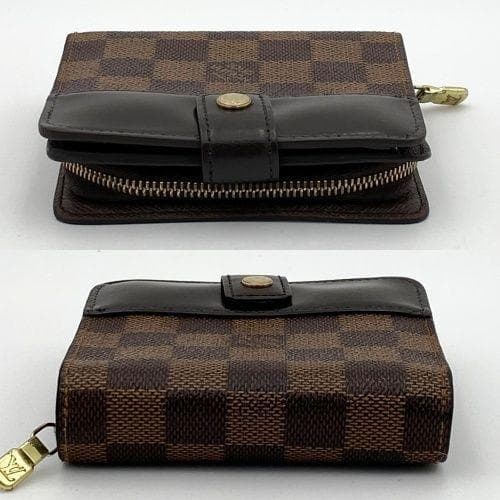 【美品】 ルイヴィトン ダミエ エベヌ コンパクトジップ 二つ折り財布