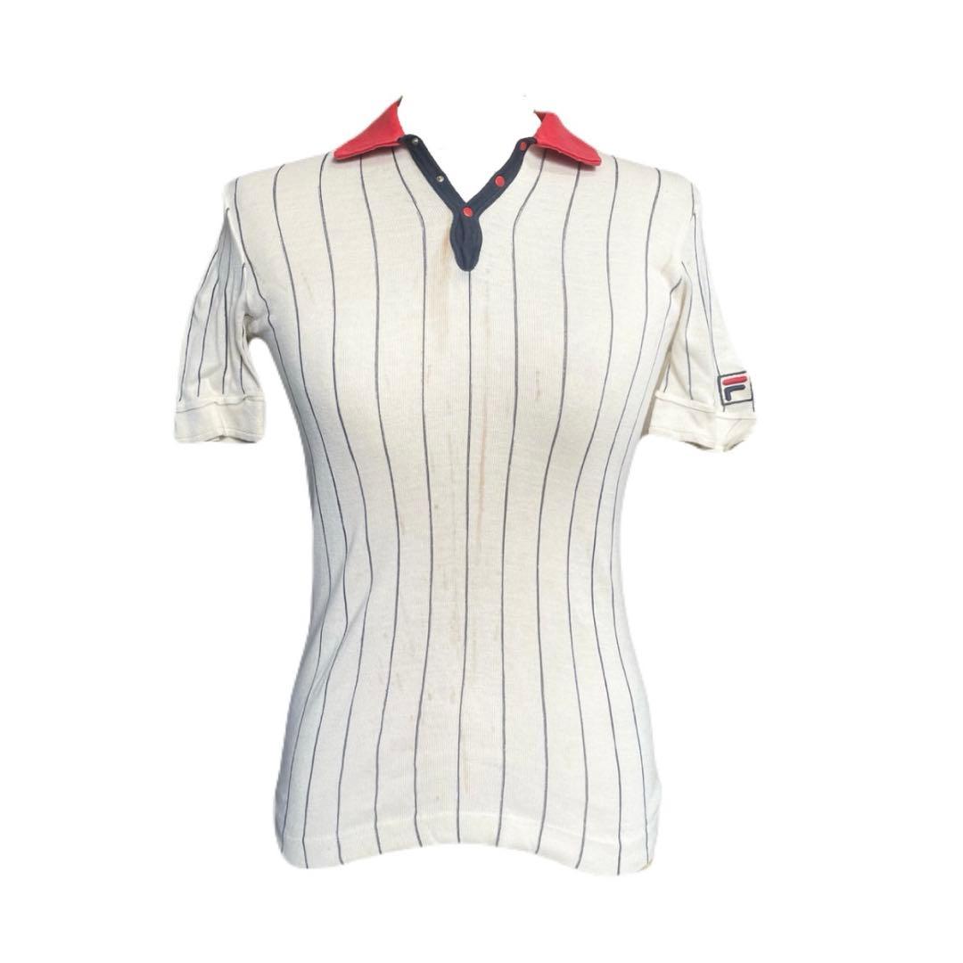希少 FILA BJ BORG ストライプポロシャツ フィラ イタリア製