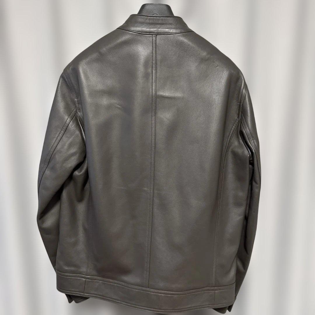 極美品 EMMETI ラムナッパレザー シングルライダースジャケット