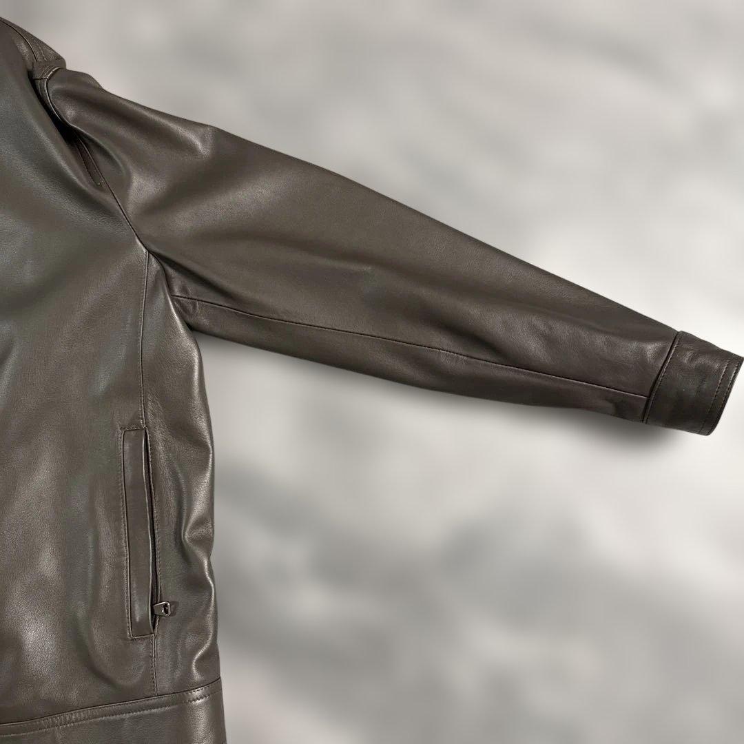 極美品 EMMETI ラムナッパレザー シングルライダースジャケット