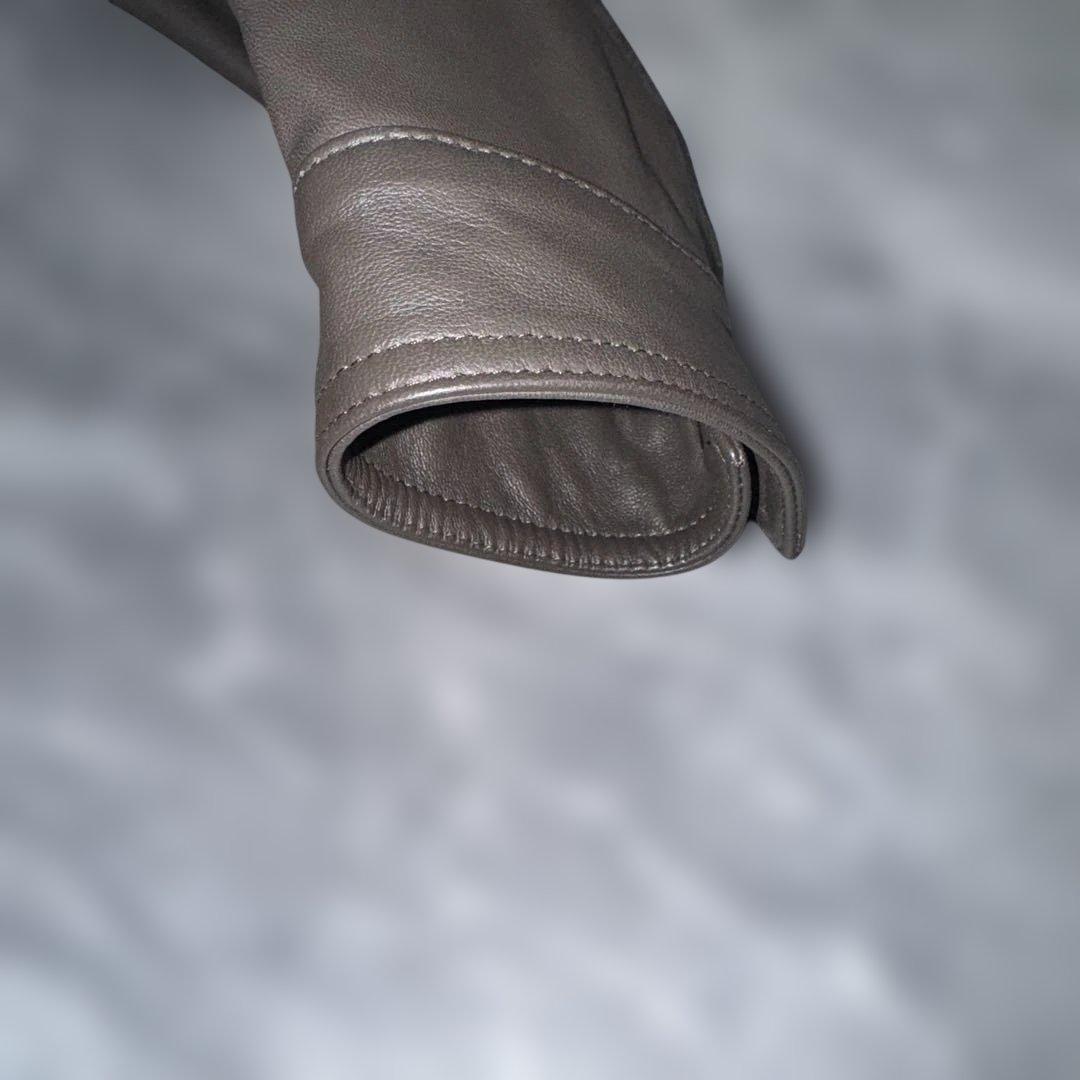 極美品 EMMETI ラムナッパレザー シングルライダースジャケット