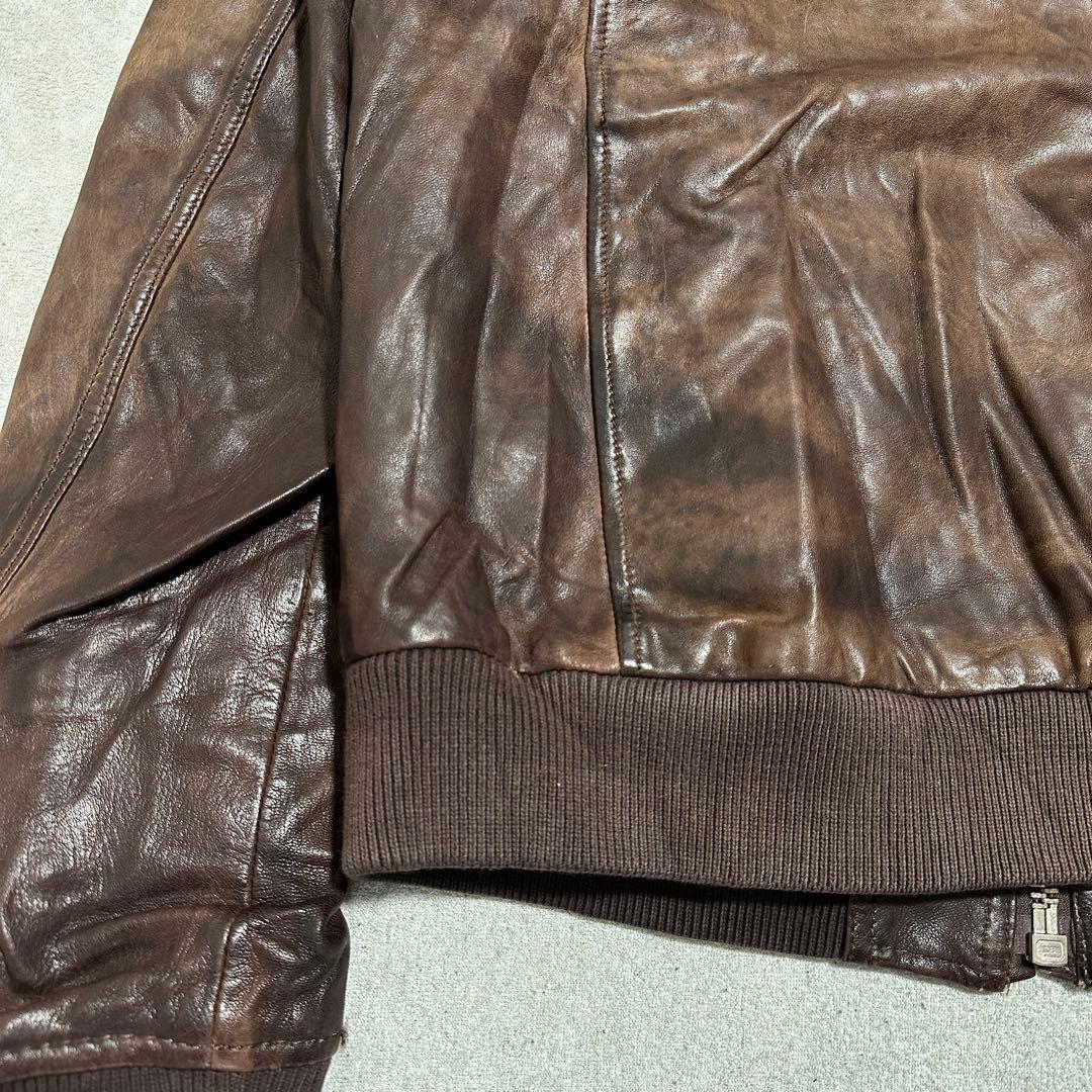 専用★L✨Schott MA-7 MA-1フライトジャケット　ラムレザー　ブラウ