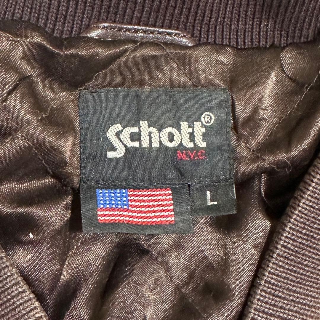 専用★L✨Schott MA-7 MA-1フライトジャケット　ラムレザー　ブラウ