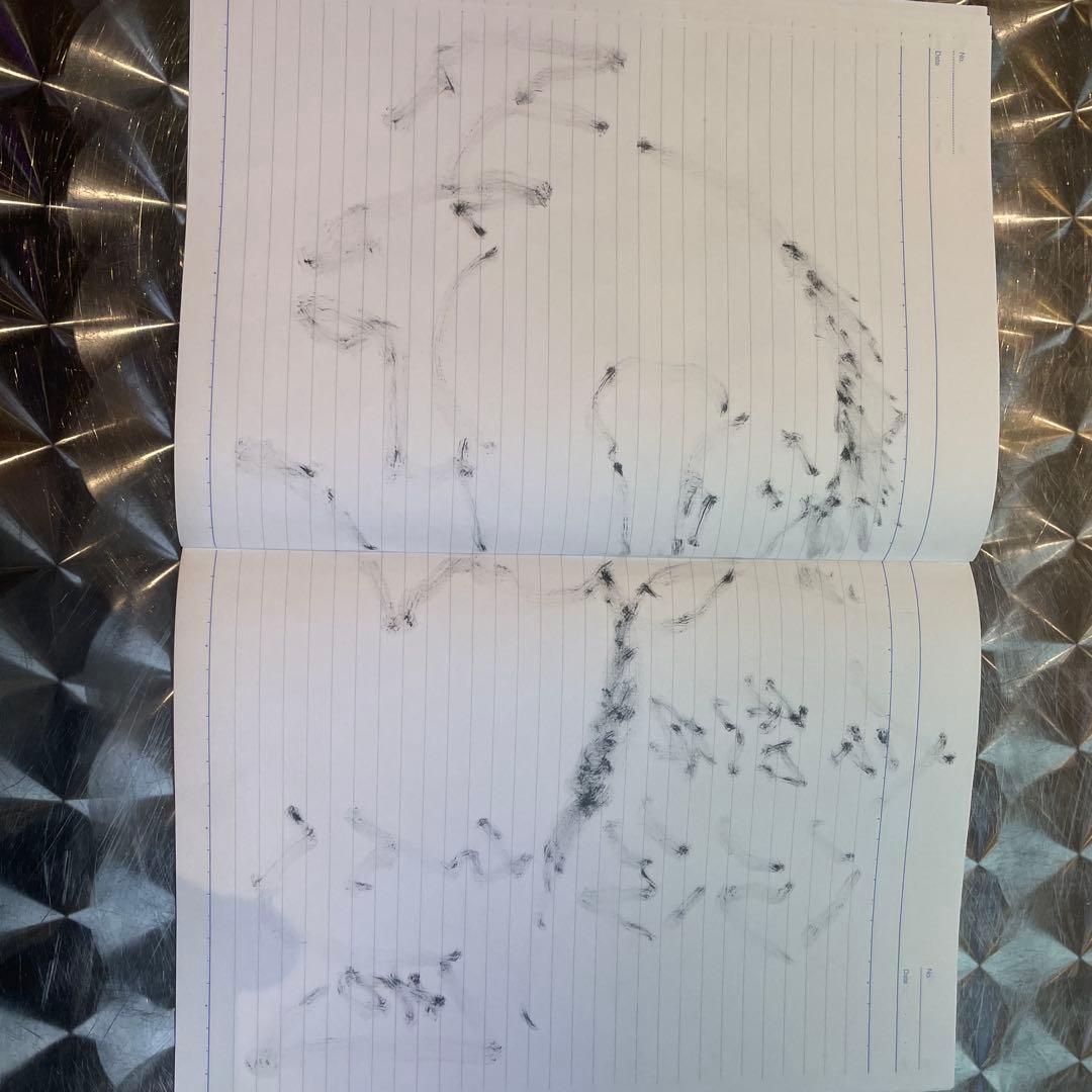 鉛筆画 ノート 2ページ 抽象的 周