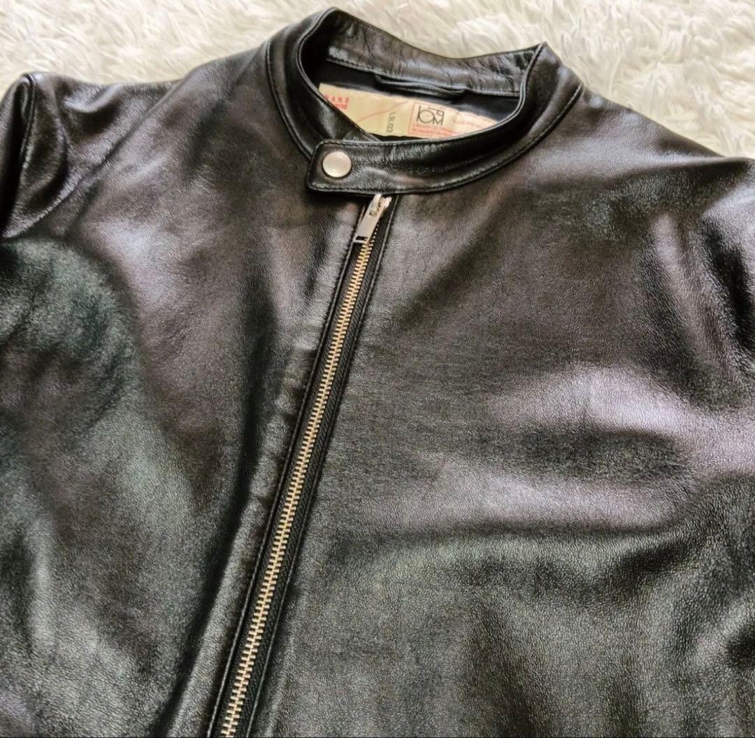 【極美品】ナノユニバース 本革 ラムレザー ライダースジャケット シングル L