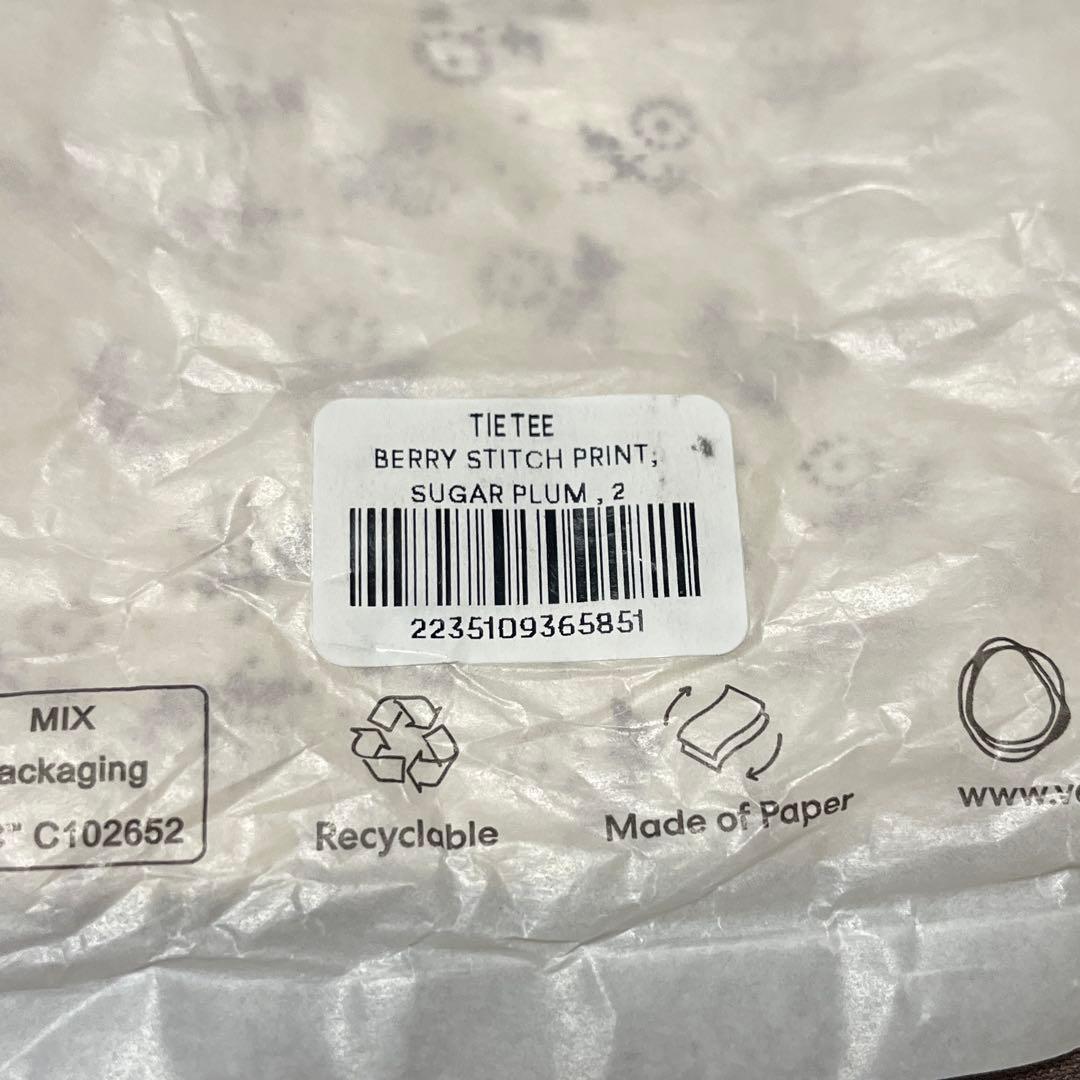 トップス soor ploom /Tie Tee, BerryStitchPrint 2y