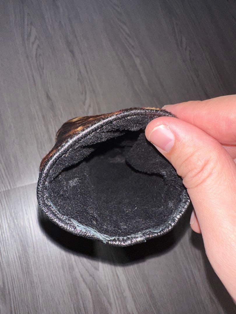 【lamb leather】豹柄ハラコgroove