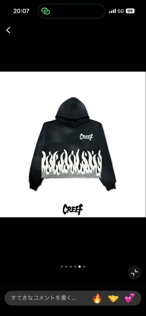 トップス CREEF crop hoodie