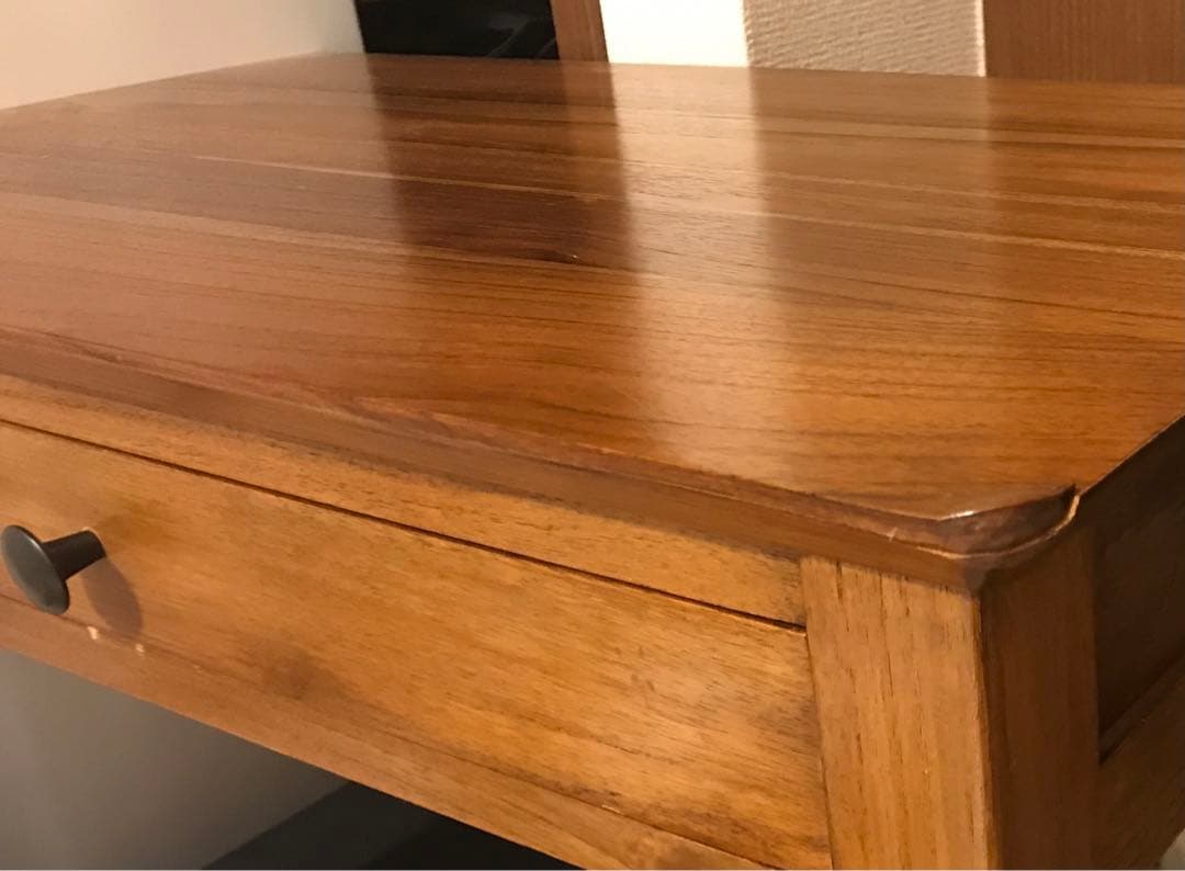 木製シンプルテーブル 引き出し付き