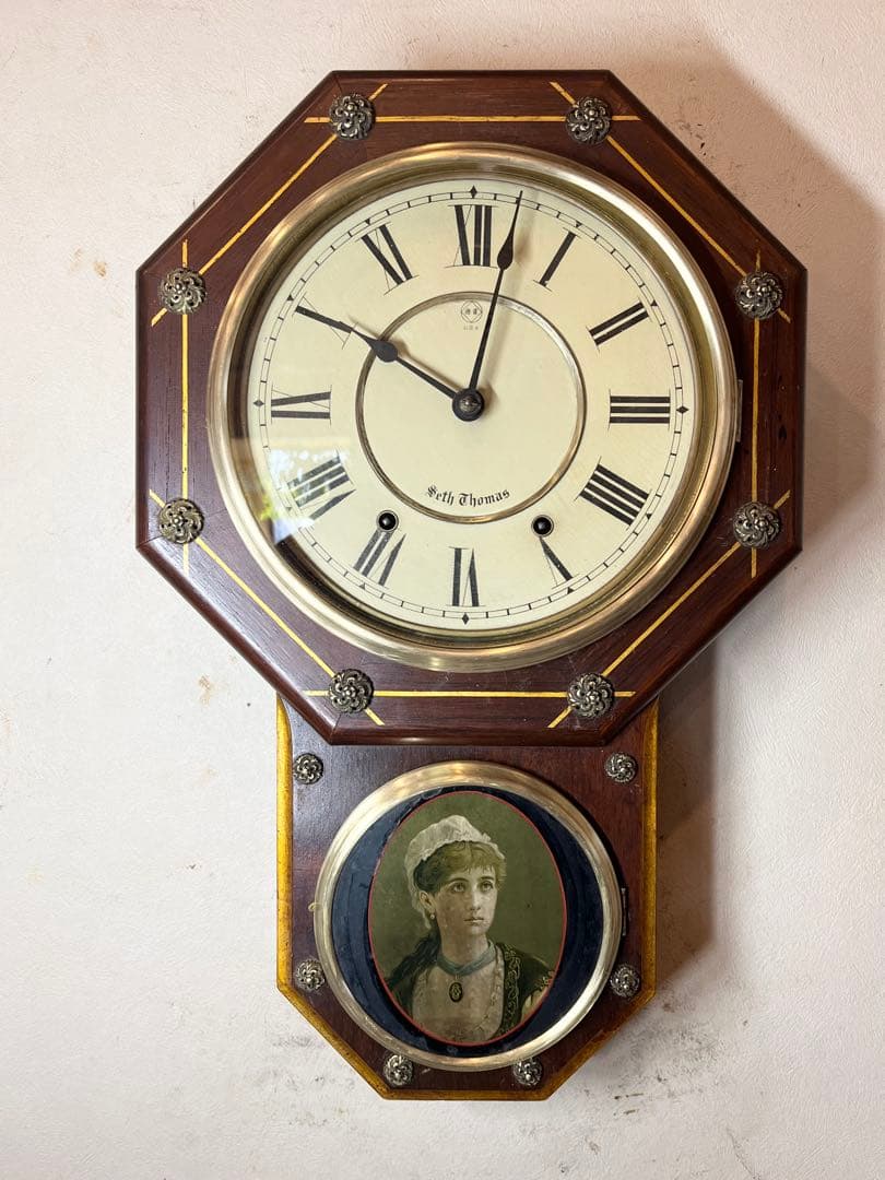 セストーマス　柱時計　古時計　振り子　ゼンマイ　アンティーク　レトロ　精工舎