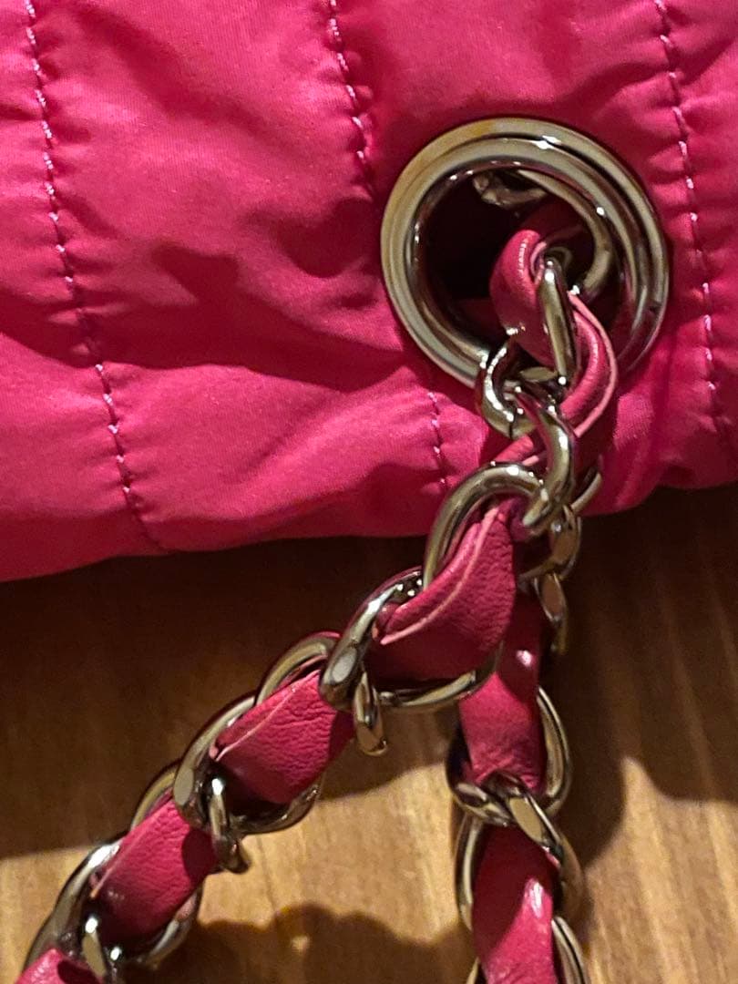 ☆美品☆レア　CHANEL シャネル ナイロン　チェーンバッグ　ピンク　ポーチ付