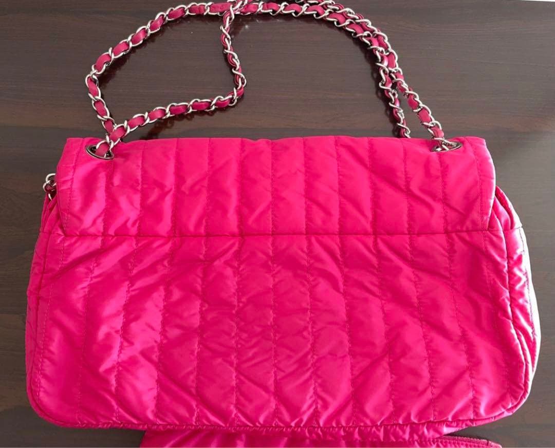 ☆美品☆レア　CHANEL シャネル ナイロン　チェーンバッグ　ピンク　ポーチ付