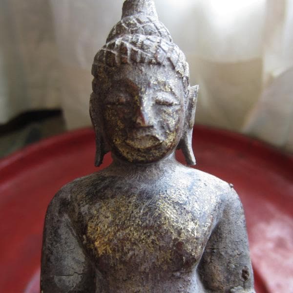 19世紀　タイの木製仏　立像　アンティーク
