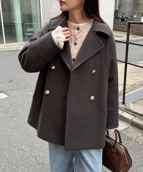 タグ付き 2025AW　fredy emue ウール混ミドル丈Pコート