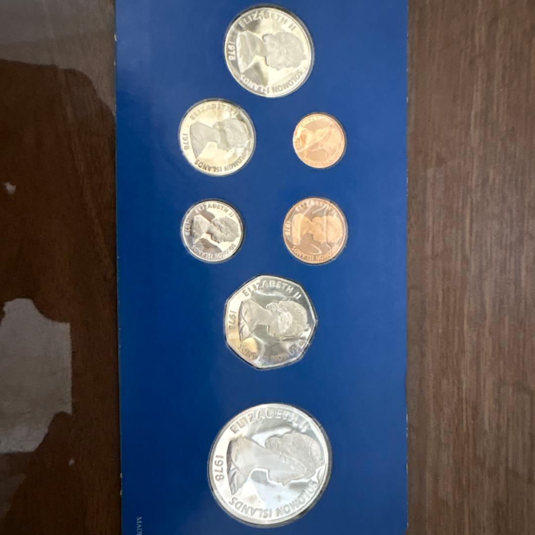 1978年 ソロモン諸島 プルーフ 7種セット（大型銀貨含む・証明書付）