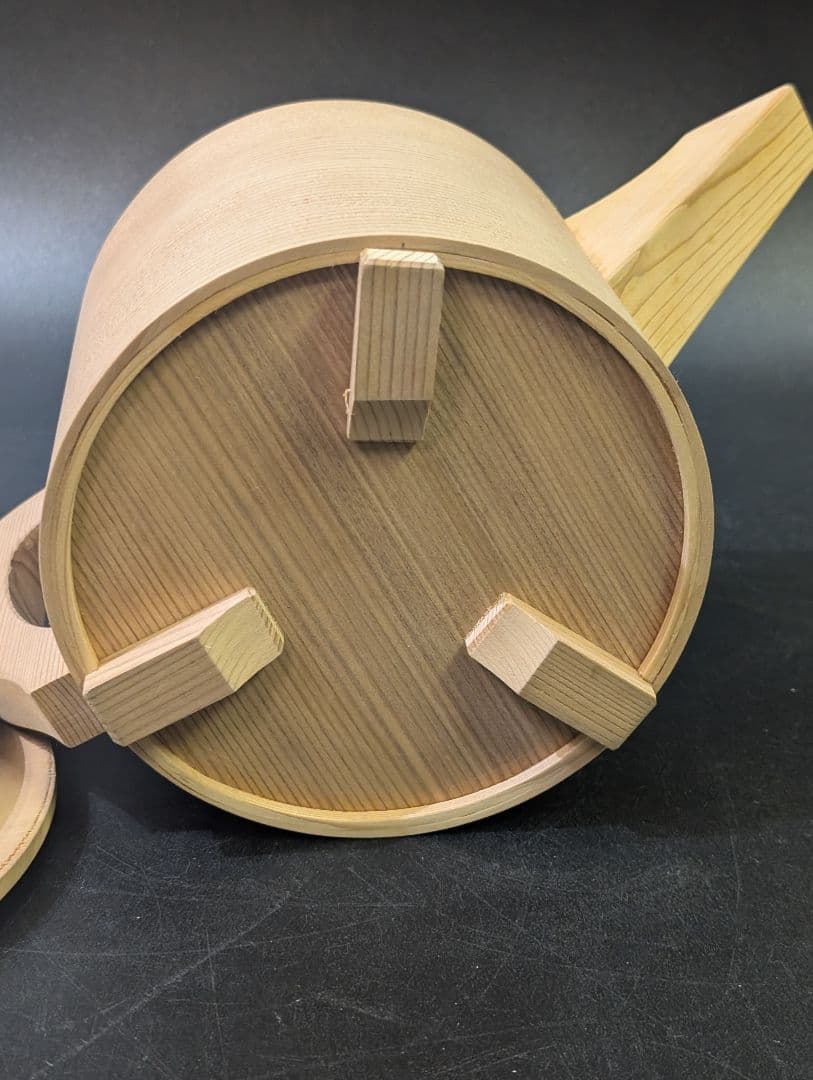 あい 未使用 茶道具 曲水次 水注 曲片口水次 木工芸 紙箱 曲げわっぱ