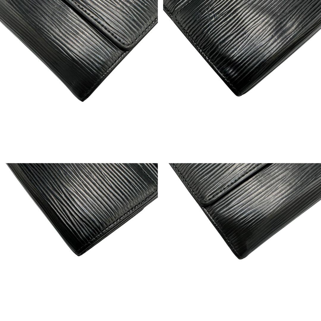 【美品】ルイヴィトン Wホック財布 コンパクト エピ ブラック 黒 3つ折り