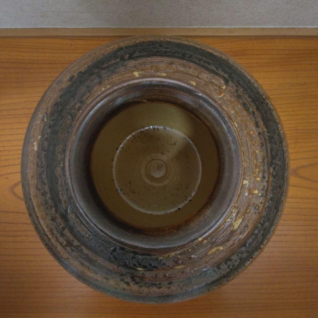 信楽焼　花入　四代立山窯　共箱　栞