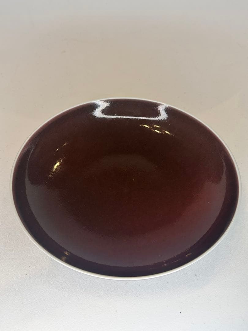 大明宣徳年製　底款　棕褐色　盤　古陶磁　老物　皿