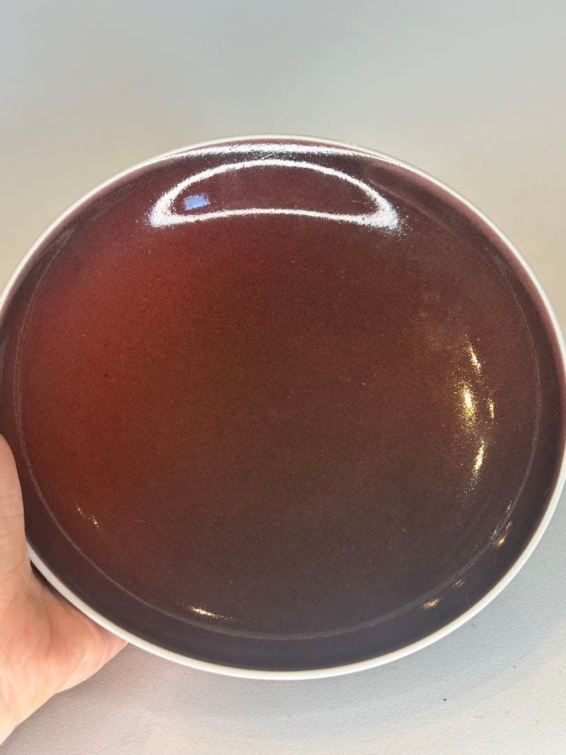 大明宣徳年製　底款　棕褐色　盤　古陶磁　老物　皿