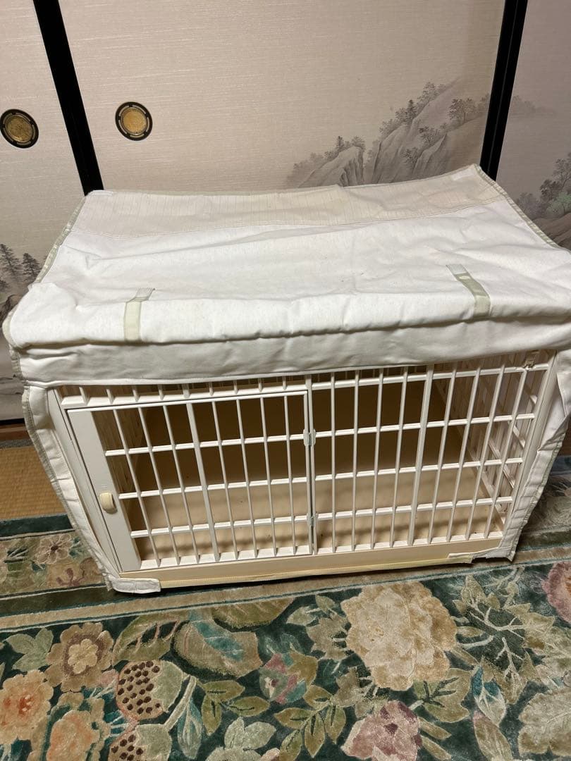 犬用ケージ ホワイト プラスチック製