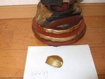 古い木製仏像　本格漆　金箔　蓮坐　時代あり　蓮座に金箔