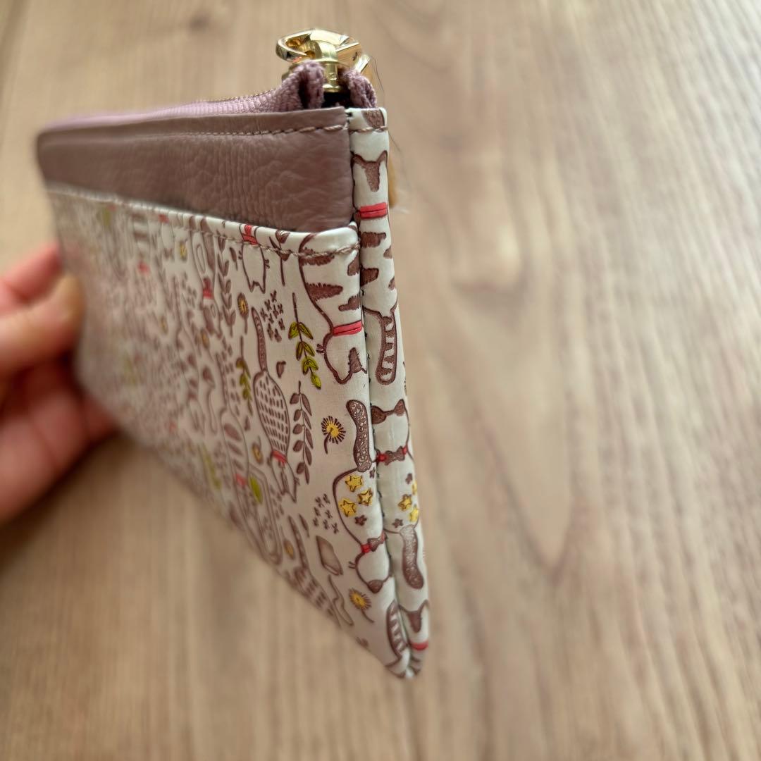 新品未使用❗️友禅文庫 × efffy 猫柄/ 牛革 / 箱・ノベルティ付き