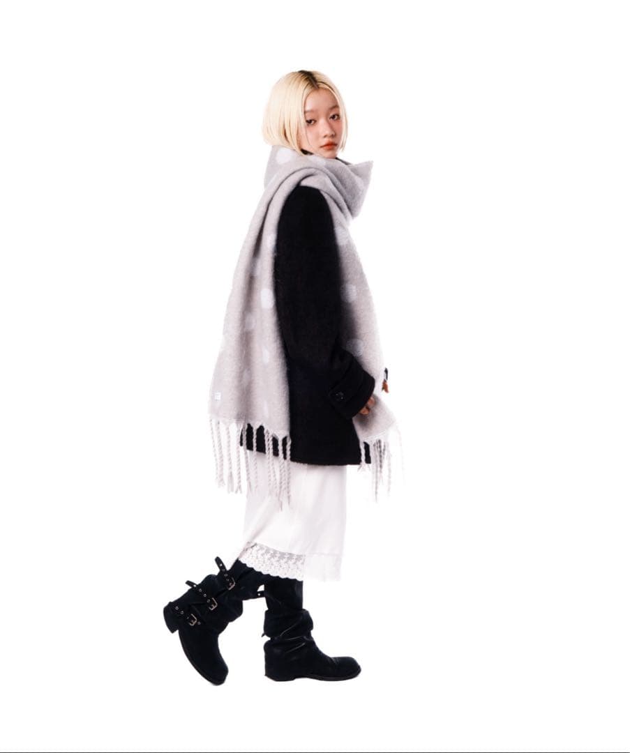 Smyeon スミョン マフラー グレー ドット