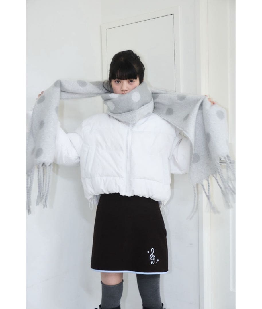 Smyeon スミョン マフラー グレー ドット