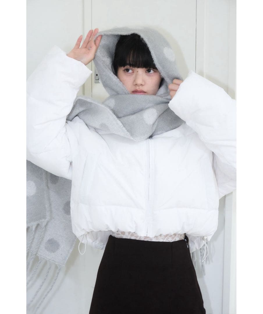 Smyeon スミョン マフラー グレー ドット