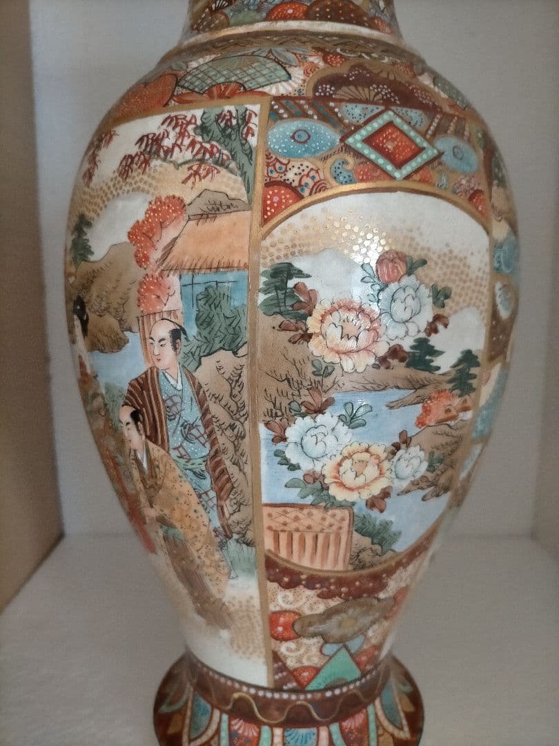 薩摩焼　保土田造　明治時代　花瓶　一対　pair