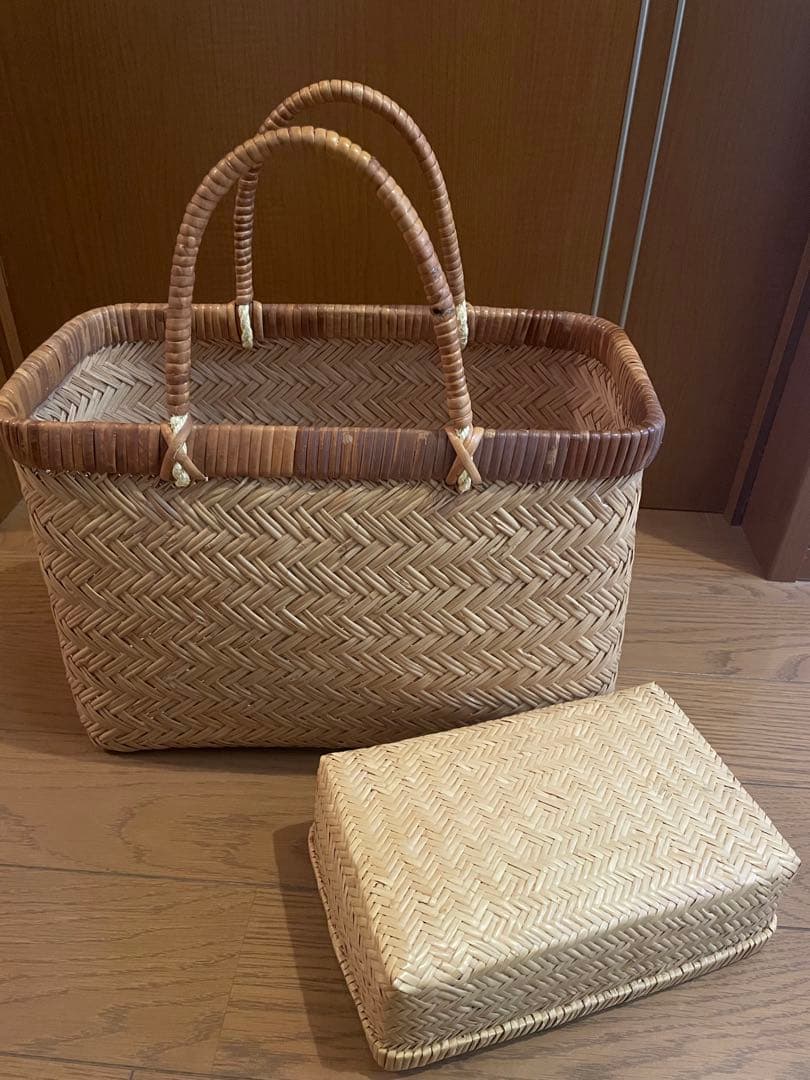 鳥越竹細工　かごバック　入れ子　セット