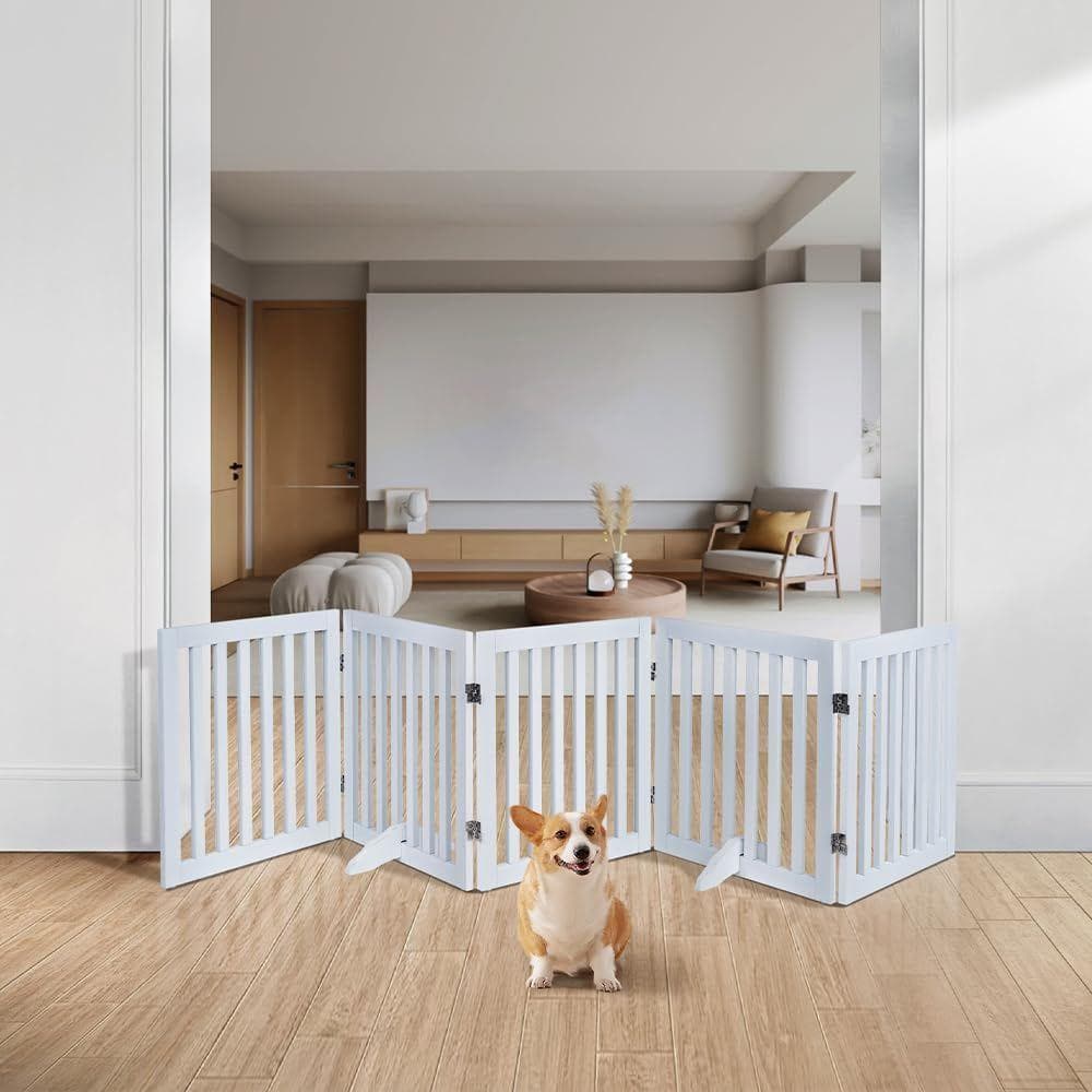 unipaws ペットゲート 木製 折りたたみ式 最大幅241cm 高さ61cm