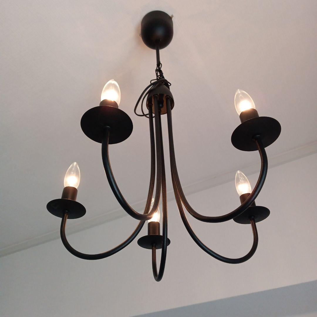 シャンデリア 5灯 カーブアーム
